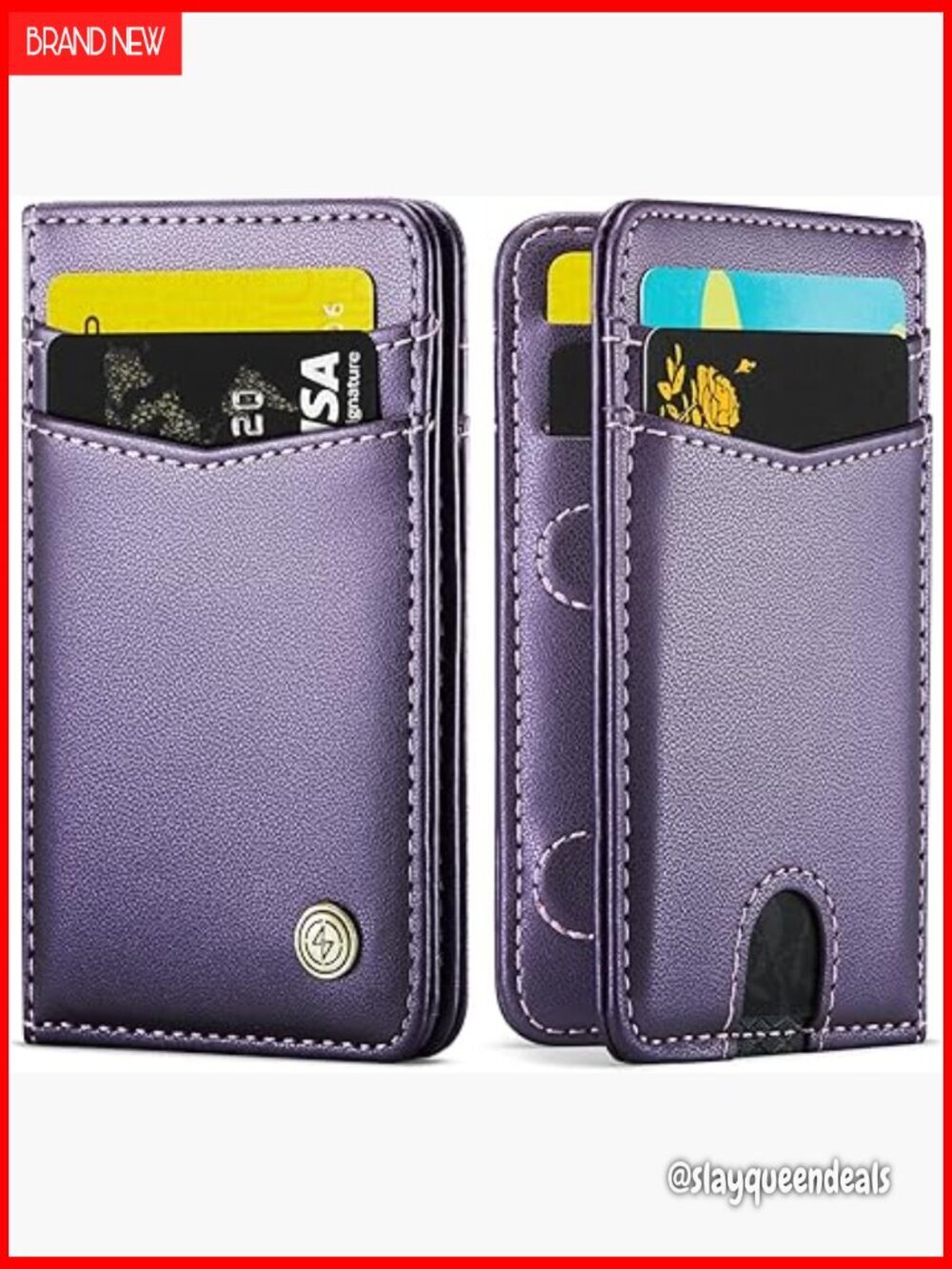 Slim RFID Blocking Wallet 8 Card Slots Bifold Front Pocket PU Leather